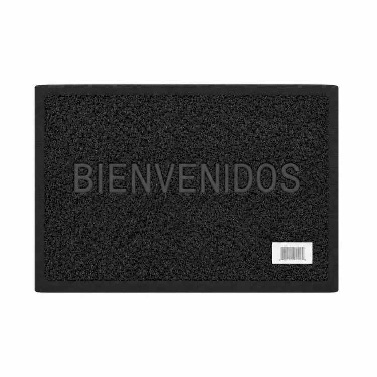 Alfombra Caucho Bienvenido Negra 14mmx60X90