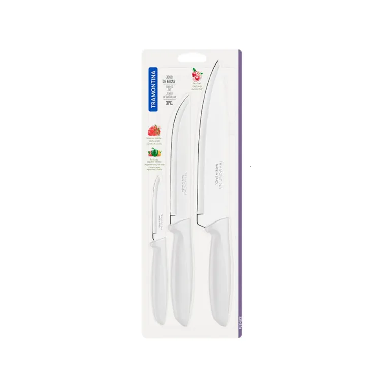 [56TRBD5] Tramontina Juego De Cuchillos Plenus 3Pzs 23498/826
