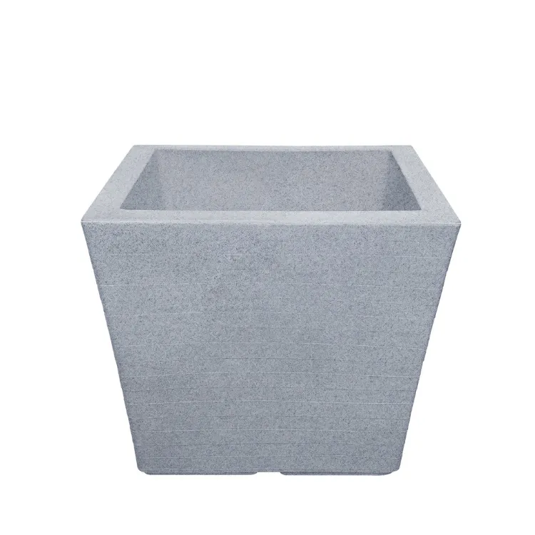 [16350] Macetero Deco Stone 87L Cuadrado Gris - Pica