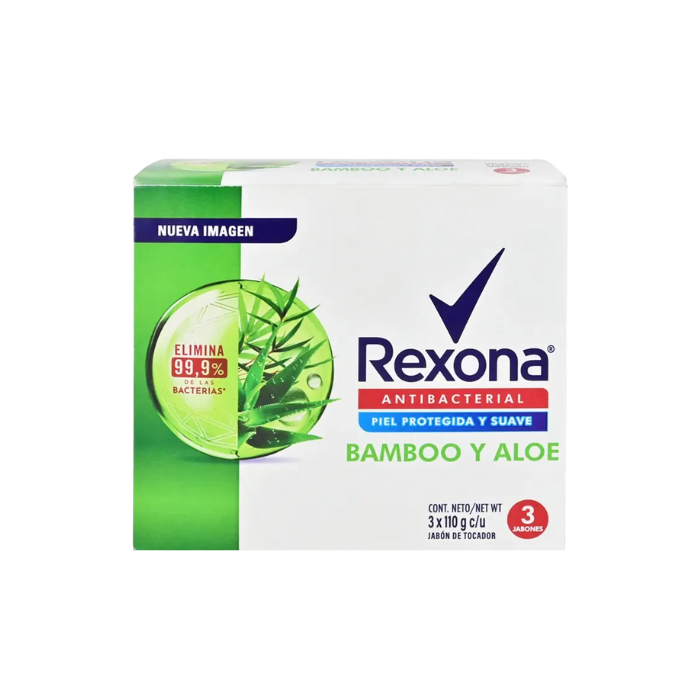 [16388] Jabón Rexona Bamboo Y Aloe x3 Unidades 330g