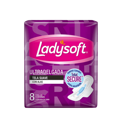 Ladysoft Toalla Higiénica Ultradelgada C/Alas x8 Unidades
