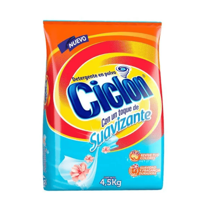 Ciclón Detergente en Polvo Con Suavizante 4.5Kg 