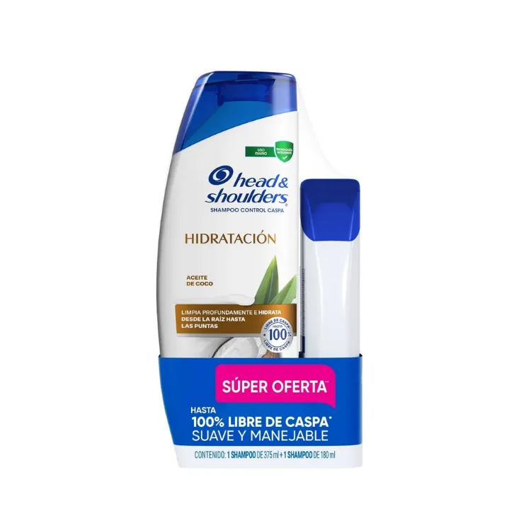 Shampoo H&S Pack Hidratacion 375+180ml