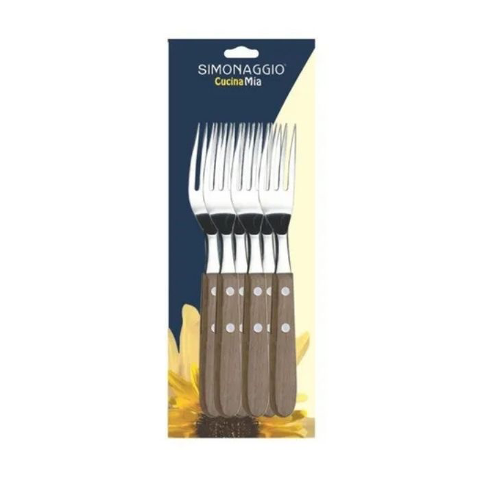 [CUT046] Simonaggio Set de Tenedores de Madera Tenedor 6 Piezas