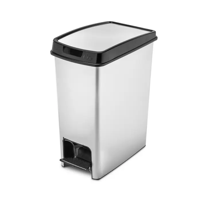 Papelera Automática Star Estilo Metalizado Con Tapa - Reyplast