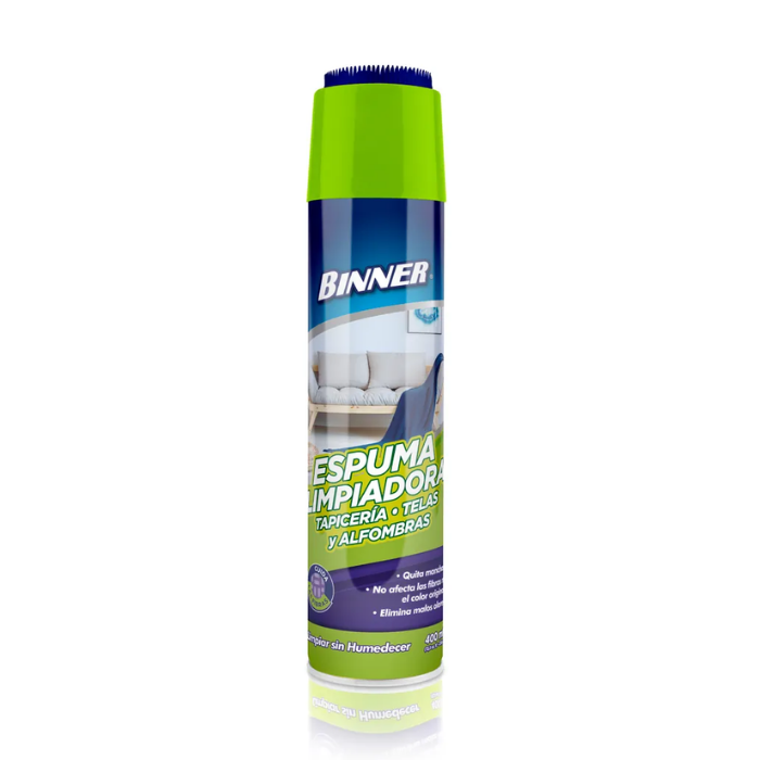 Binner Espuma Limpiadora para Tapicería y Alfombras Espuma Aerosol 400ml