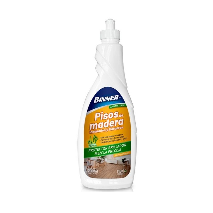 [18582] Binner Protector Brillador Para Pisos de Madera 700ml Tapa Pull Push