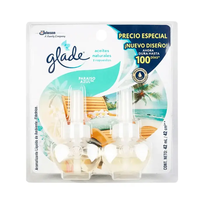 Glade Aceite Repuesto x2 Paraiso Azul