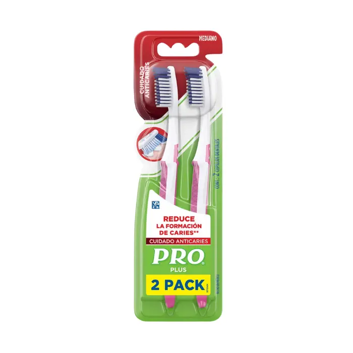 Cepillo Dental Pro Anticaries Medio x2 Unidades