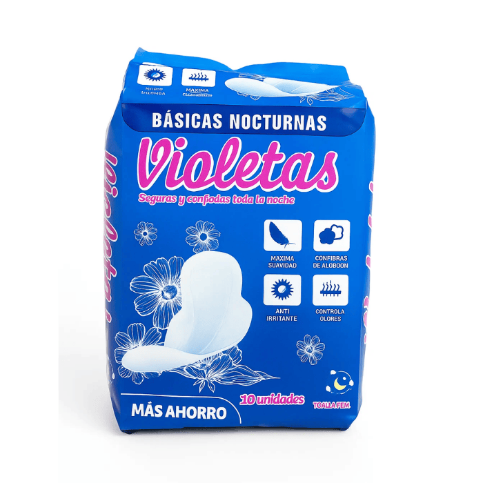 Violetas Toalla Sanitaria Básica Nocturna x10 Unidades
