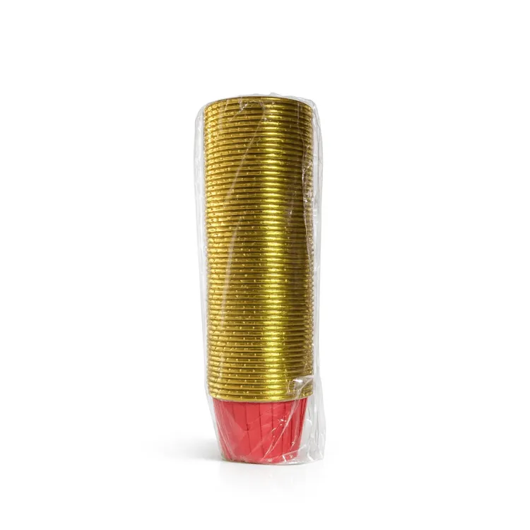 Pirutina De Aluminio Roja-Gold  x50 Unidades