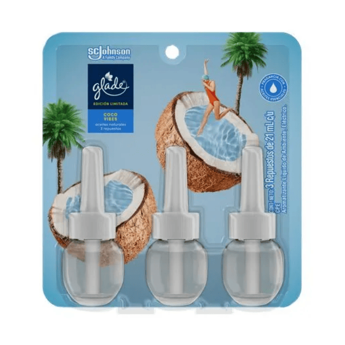 Glade Aceite Repuesto X 3 Coco Vibes