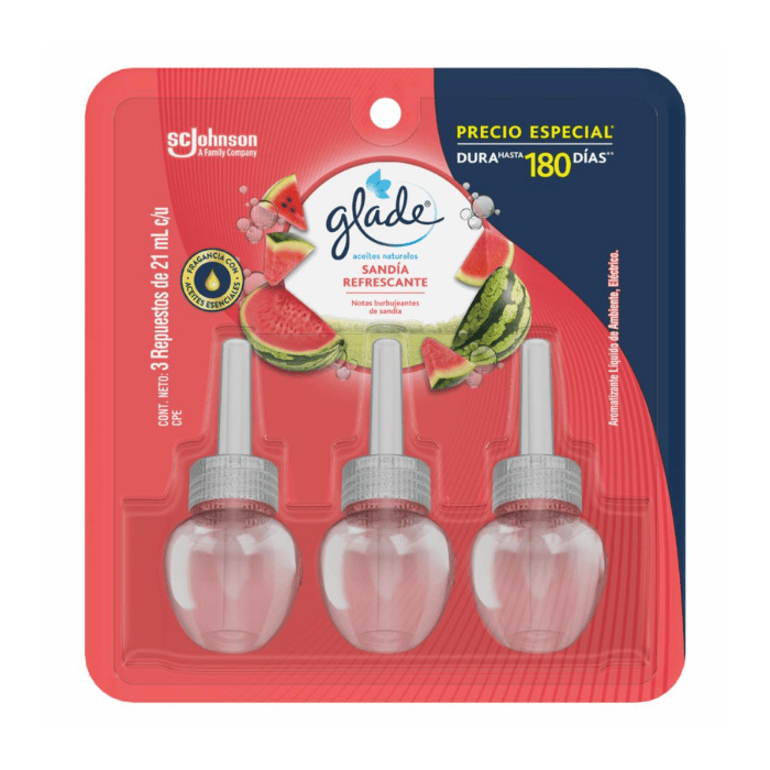 [19903] Glade Aceite Repuesto X3  Sandia Refrescante 