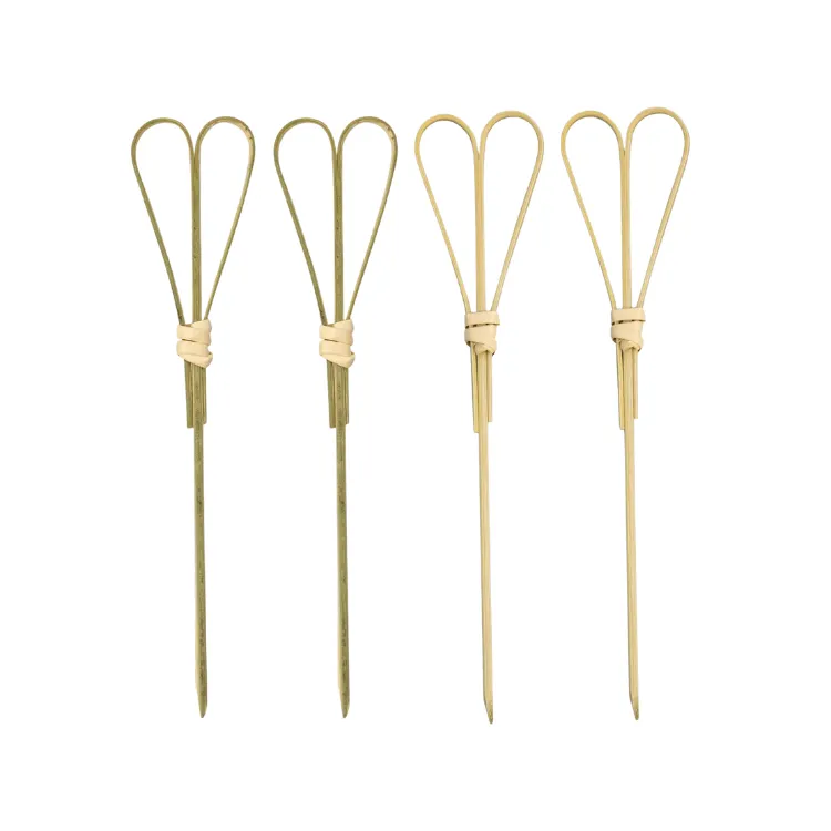 Palillo De Bambú Punta Corazón 12cm