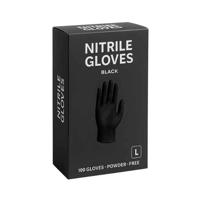 [7861027553558] Guante de Nitrilo Negro Largo x100 Unidades (Master)