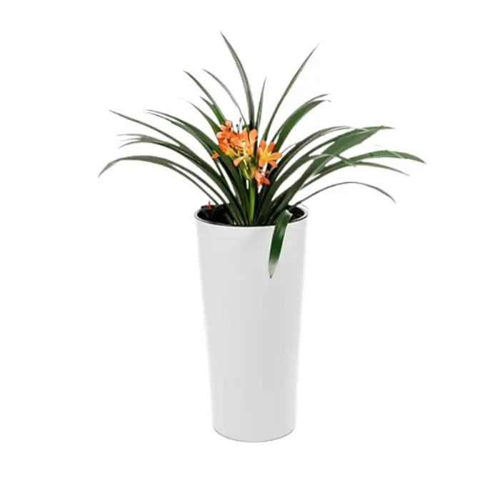 Maceta Redonda Estilo Marfil 26X46cm Con Sistema de Riego
