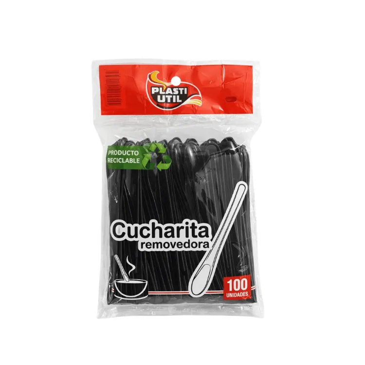 Plastiutil Cucharita Removedora Negra x100 Unidades