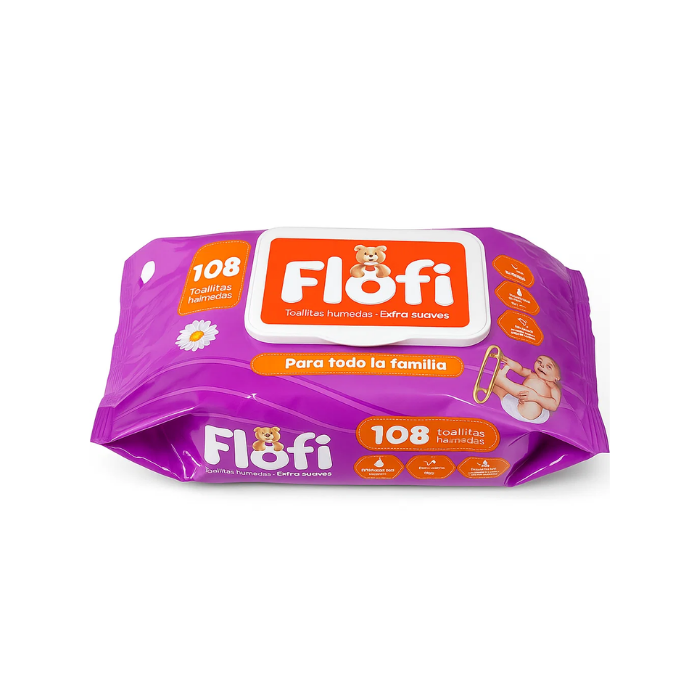 [7862110205705] Paños Húmedos Flofi x108 Unidades (Verde)