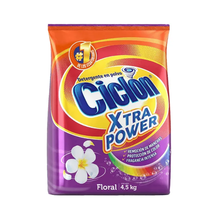 Ciclon Detergente en Polvo Floral 4.5Kg
