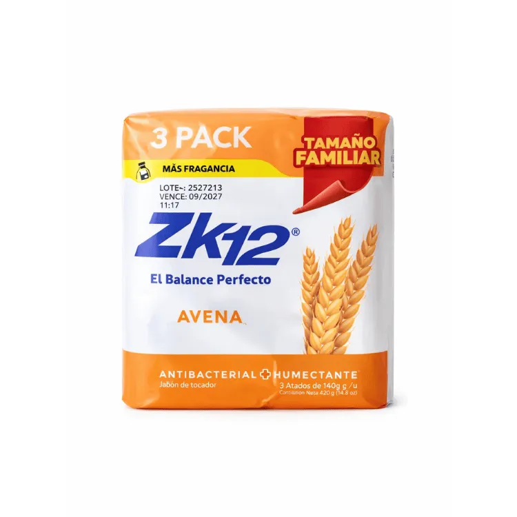 [IM0357] Jabón De Tocador ZK12 Avena x3 Unidades 420g