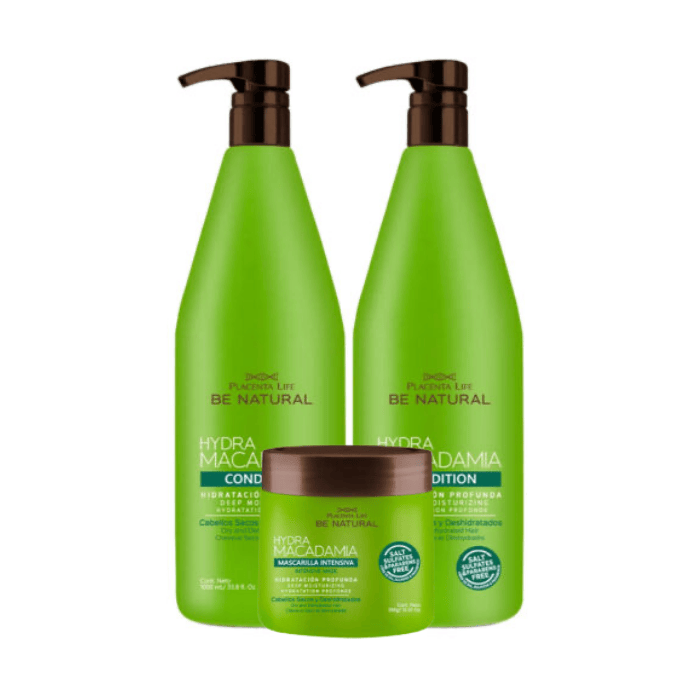 [7756719029322] Pack Promo Be Natural Macadamia Shampoo + Acondicionador 1L + Tratamiento 350ml 