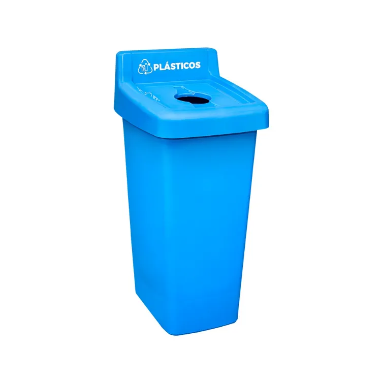 Tacho Reciclaje Capo 50L Botella Celeste Pica