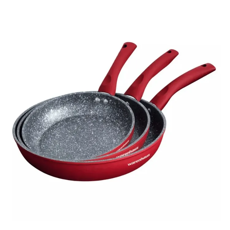 [WR.M29539] Warenhaus Set De Sartenes Grafito 3 pzs 20/24/28cm Rojo