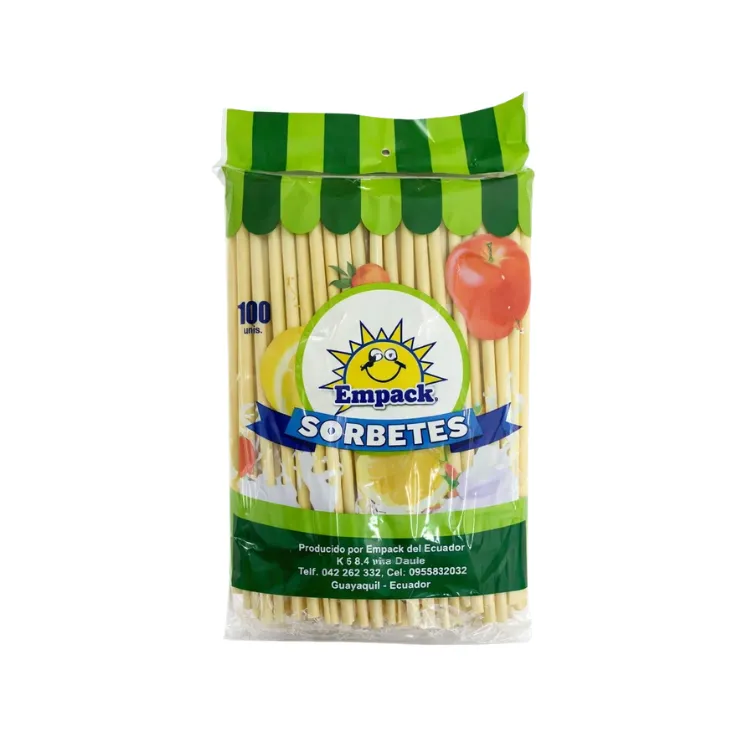 Sorbete Flexible Biodegradable x100 Unidades Empack