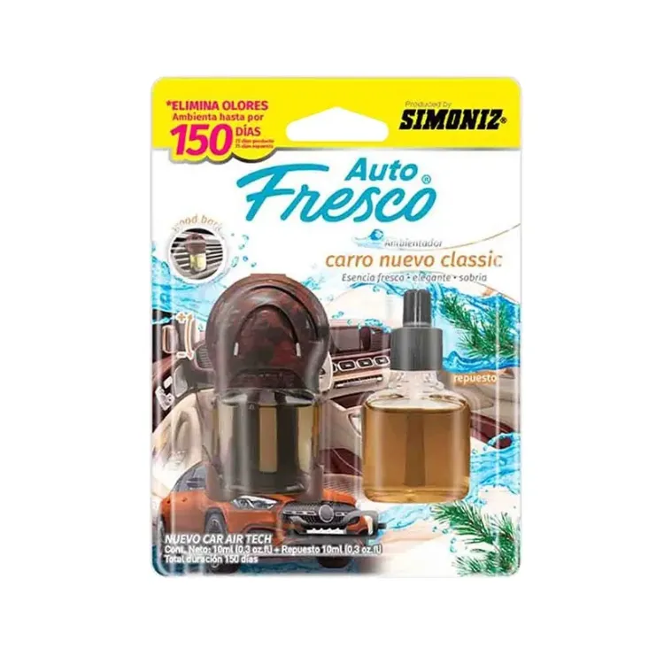 Kit Ambientador Simoniz Auto Fresco Carro Nuevo Classic + Repuesto 10 ml