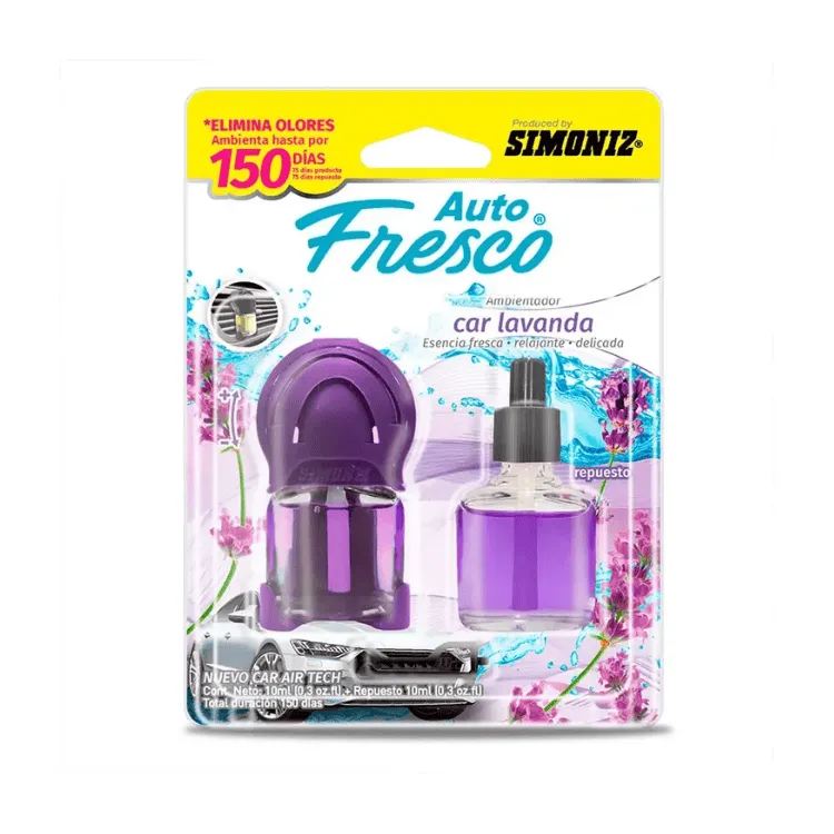[SIM-208907] Kit Ambientador Simoniz Auto Fresco Lavanda + Repuesto 10 ml