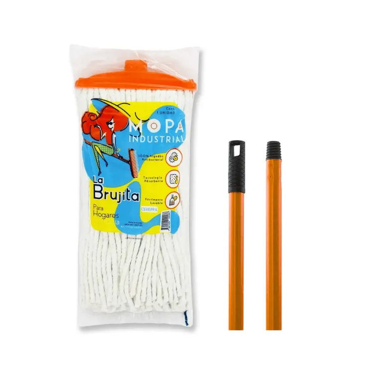 La Brujita Trapeador De Algodón 300g Incluye Cabo Plastificado