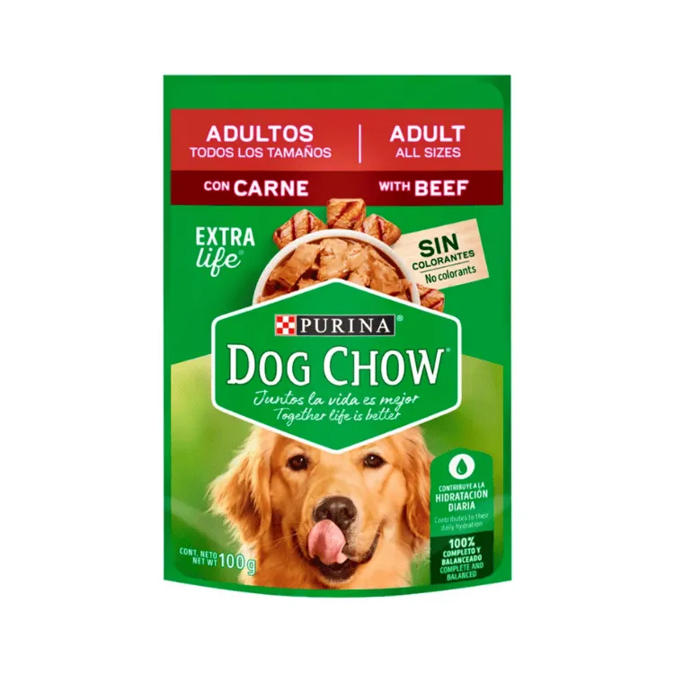 [7891000115633] Dog Chow Trozos Jugosos Con Carne Adultos Todo-Tamaño 100g