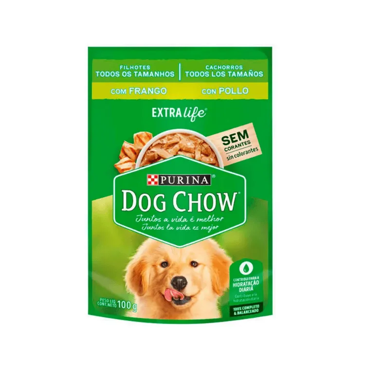 Dog Chow Trozos Jugosos Con Pollo Cachorros Todo-Tamaño 100g