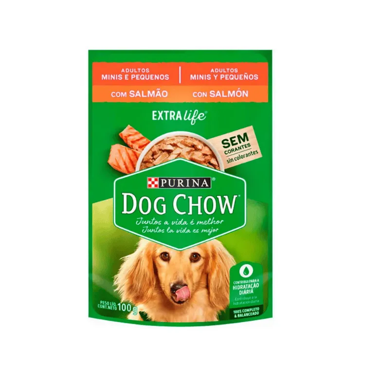 [7891000244722] Dog Chow Trozos Jugosos Con Salmon Adultos Minis-Pequeños 100g
