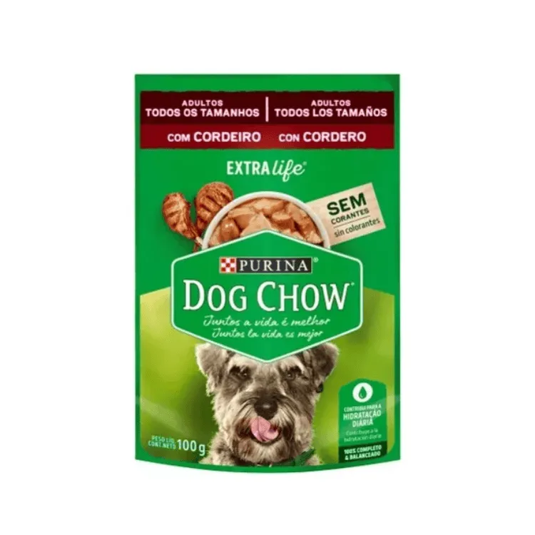 Dog Chow Trozos Jugosos Cordero Adultos Todo-Tamaño 100g