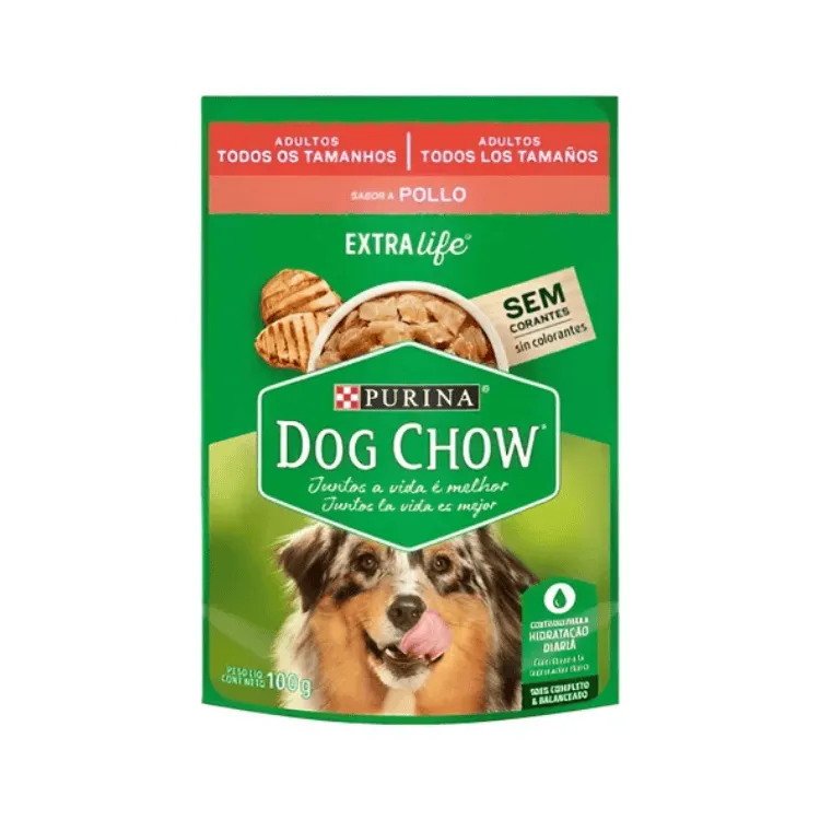 Dog Chow Trozos Jugosos Pollo Adultos Todo-Tamaño 100g