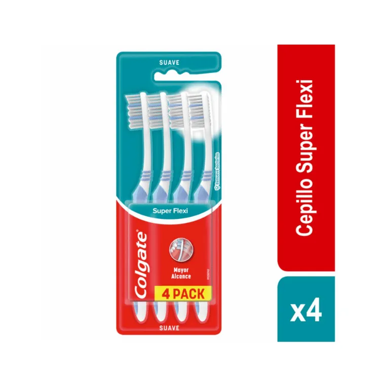 Colgate Cepillo Dental Super Flexi Pack x4 Unidades