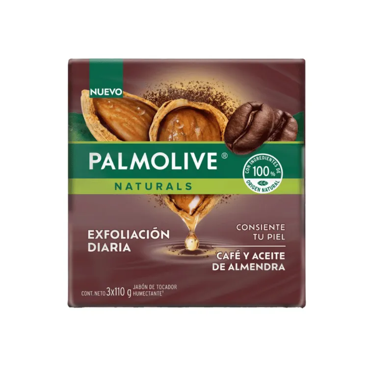 Palmolive Jabón Tocador Café y Almendras 3x110g
