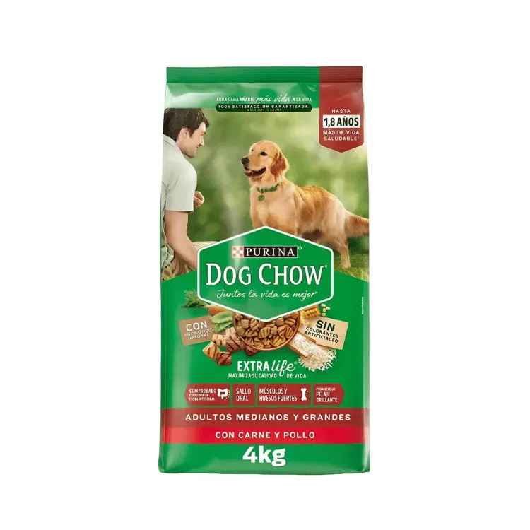Dog Chow 4Kg Adultos Medianos-Grande