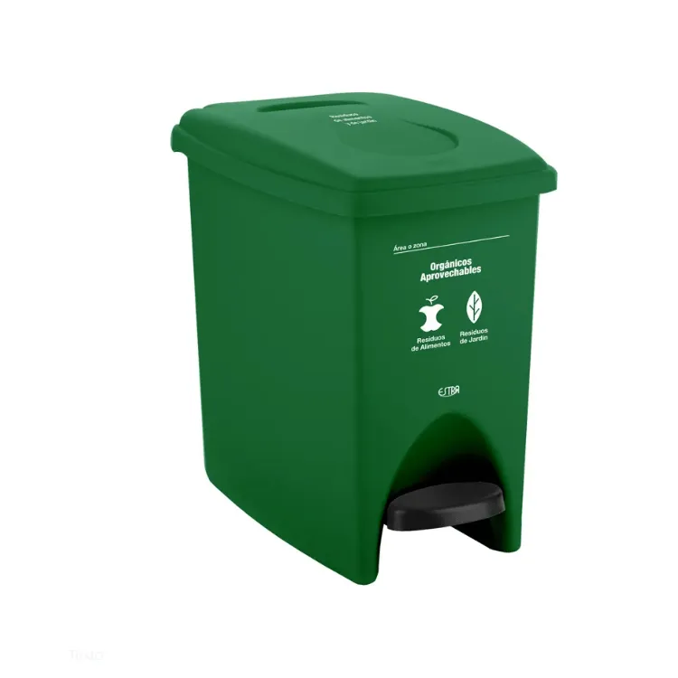 Estra Papelera Pedal 10L Verde Organicos (4-1054340)