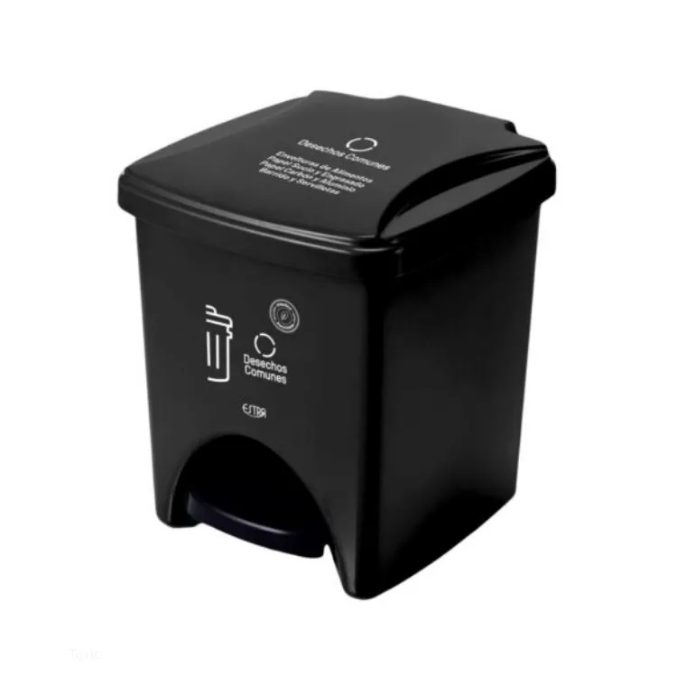 Estra Papelera Pedal 20L Negro Desechos Comunes (4-1054341)