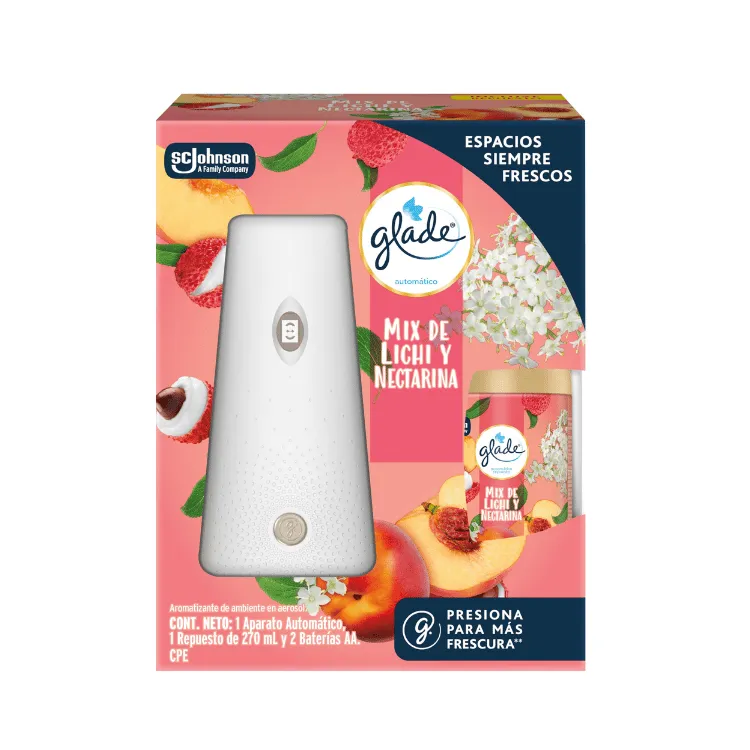 [7503053774759] Glade Automatico Maquina + Repuesto Mix De Lichi Y Nectarina