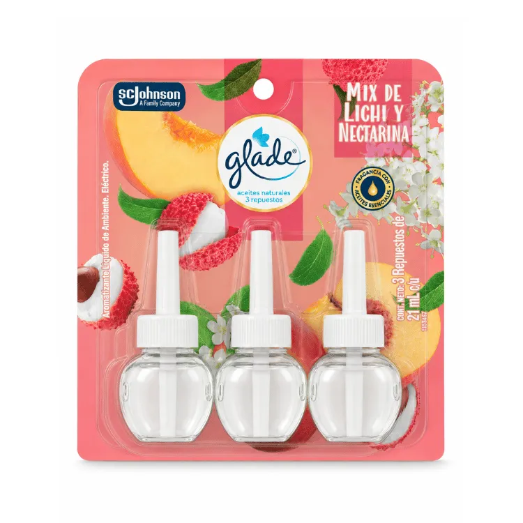 [7503053774698] Glade Aceite Repuesto x3 Mix De Lichi Y Nectarina