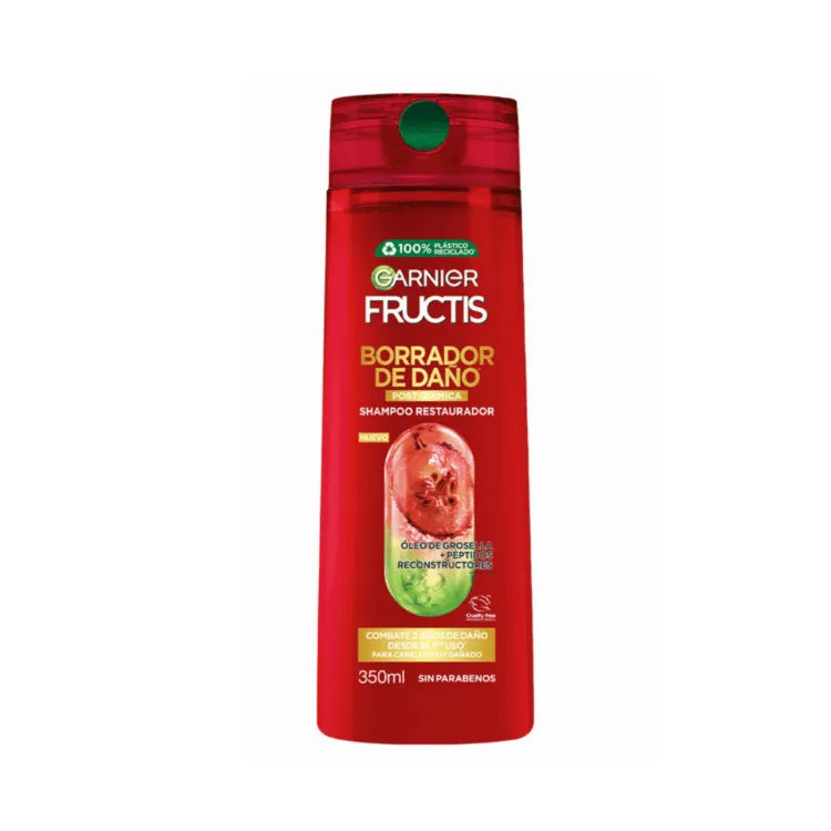 Garnier Fructis Shampoo Borrador De Daño Post Quimica 350ml