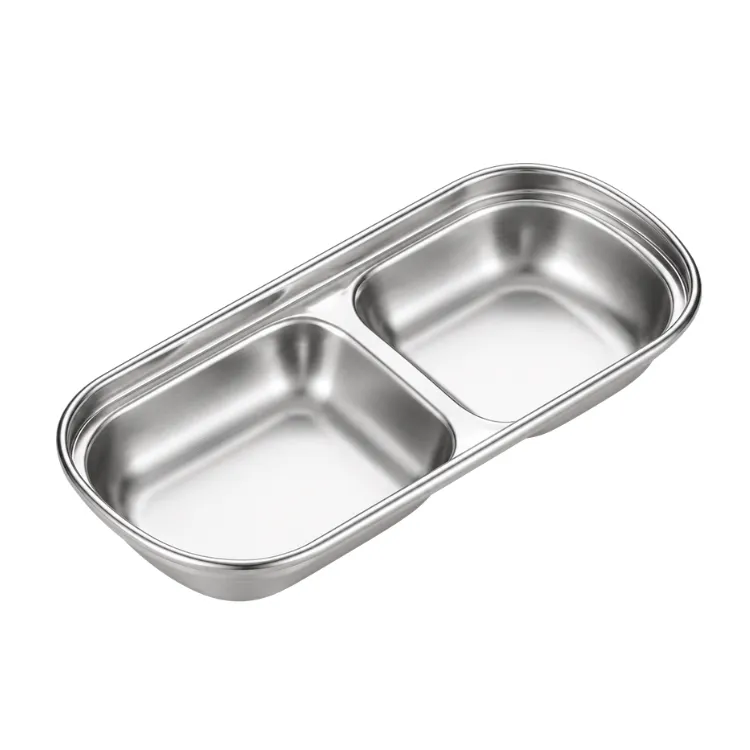 [R613066] Bandeja Salsera De Acero Inoxidable 2 Divisiones